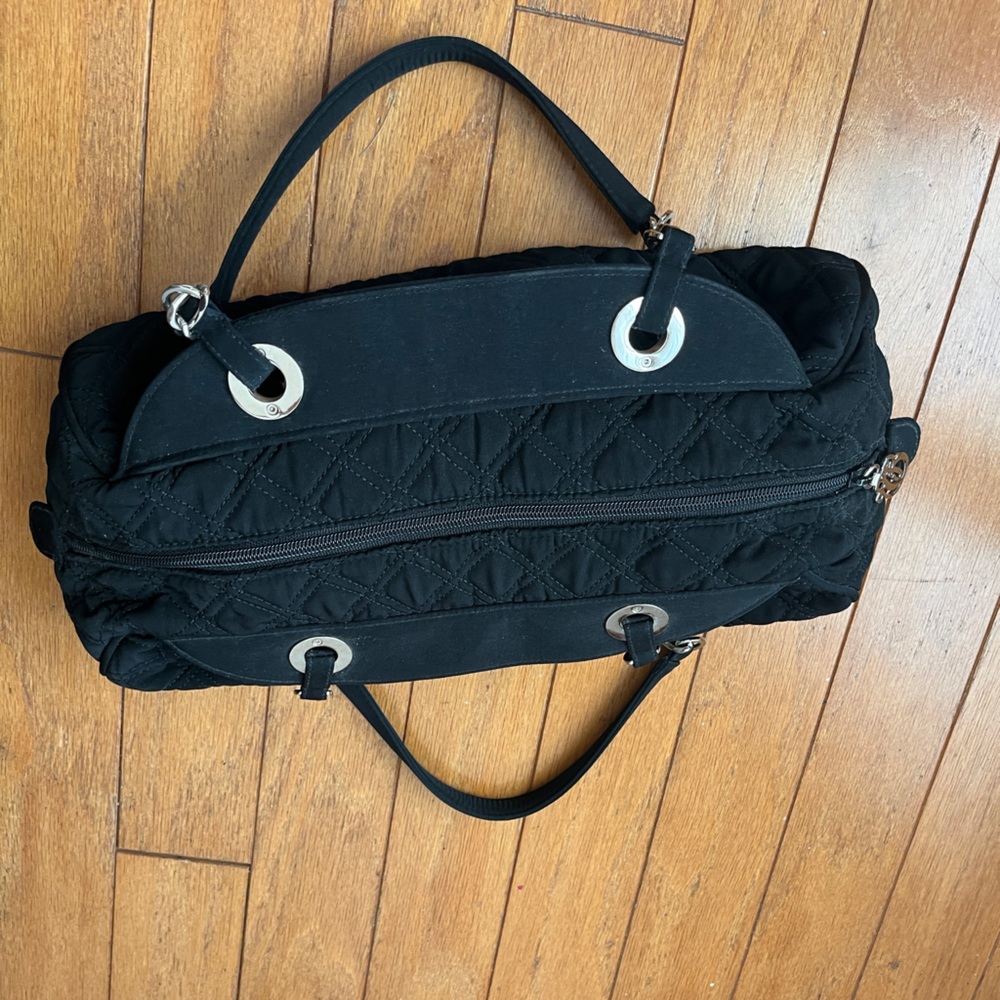 Vera Bradley Classic Bag Solid Black Quilted Silv… - image 8